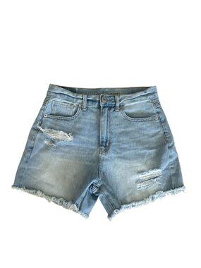 AMERICAN EAGLE Light Wash Distressed Denim Shorts Size 2